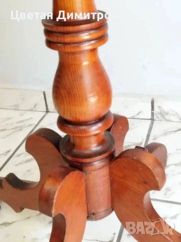 Винтидж дървена помощна масичка с чекмедже  За игра на шах , снимка 10 - Антикварни и старинни предмети - 54135836