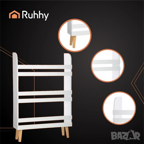 Детска етажерка за играчки и книги, дървена / Детска библиотека за книги, снимка 4 - Мебели за детската стая - 53568370