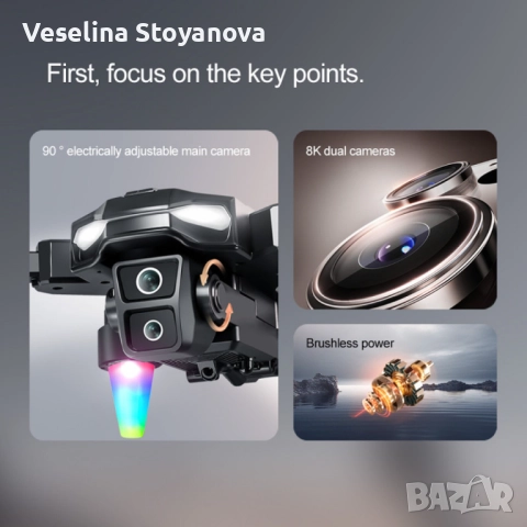 8K Дрон A22 с двойна ESC камера и вграден екран, снимка 7 - Дронове и аксесоари - 52735369