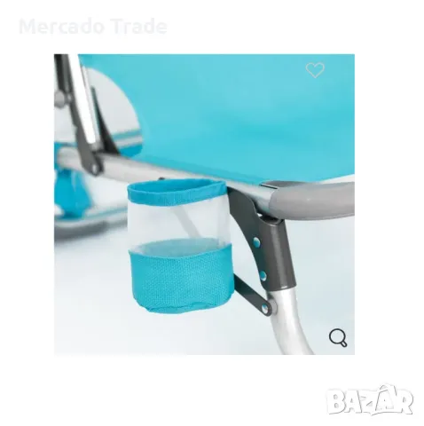 Сгъваем стол с дръжки Mercado Trade,За къмпинг или плаж, Тюркоаз, снимка 3 - Столове - 49666332