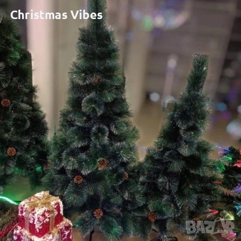 Коледна елха с шишарки и бели, заскрежени връхчета., снимка 8 - Други - 52111918