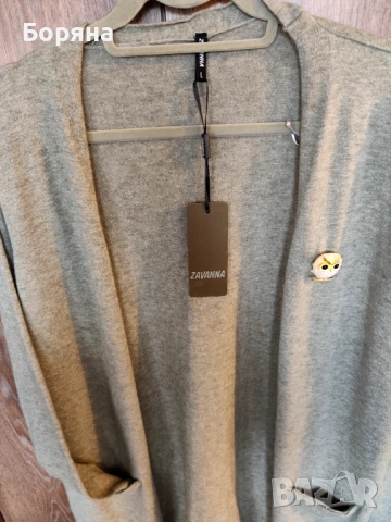 Zavanna нова с етикет дълга жилетка с брошка, снимка 11 - Жилетки - 53724927