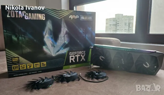 RTX 3080 10GB GDDR6X Zotac AMP HoloBack Geforce видеокарта gpu, снимка 6 - Видеокарти - 48619423