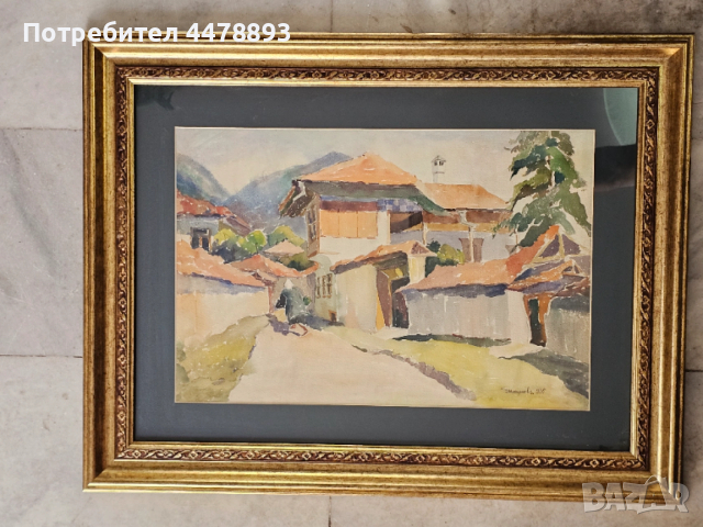 Картина Димитър Паунов пейзаж 1936 година., снимка 7 - Антикварни и старинни предмети - 54188060