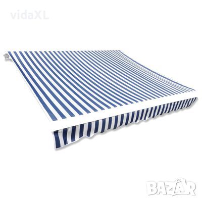 vidaXL Платно за тента, синьо и бяло, 350x250 см(SKU:143699, снимка 1 - Градински мебели, декорация  - 45611436