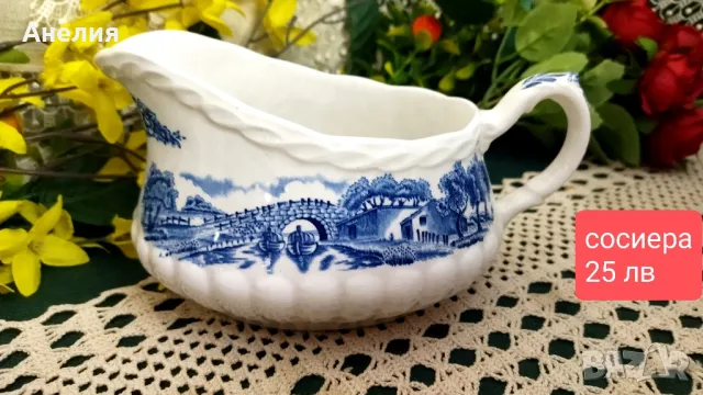 Стара Англия в синьо, снимка 7 - Чинии - 49786176