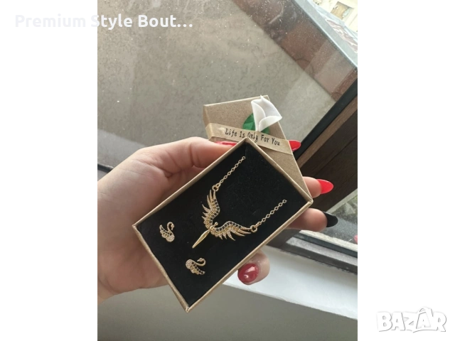 комплект колие и обеци от медицинска стомана 