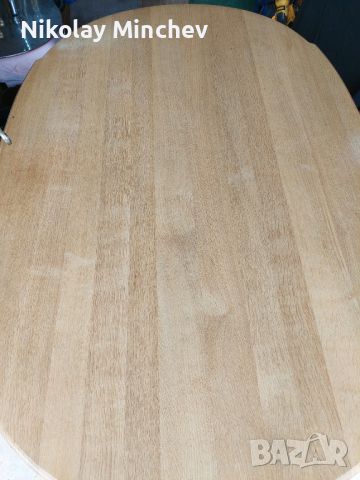 Разтегателна дъбова маса и шест стола, снимка 2 - Маси - 45316137