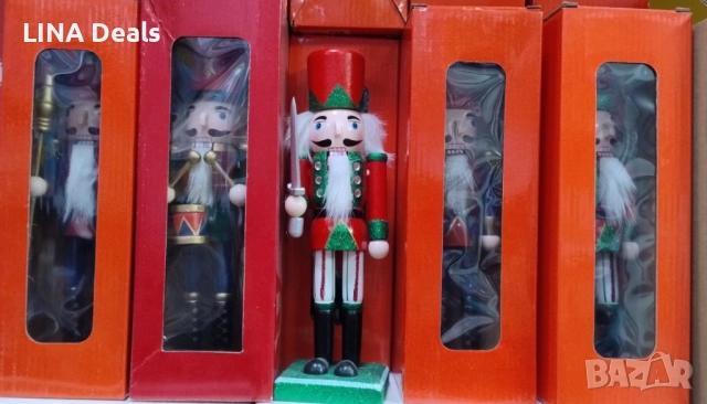 🎄 Коледна дървена фигурка Лешникотрошач, снимка 6 - Декорация за дома - 52496925