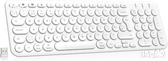 PINKCAT Акумулаторна безжична клавиатура, 2.4G/Bluetooth