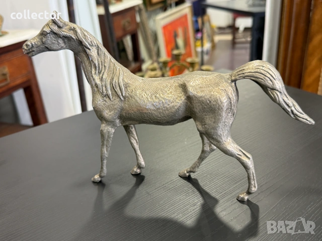 Бронзова фигура на арабски кон. №8058, снимка 11 - Антикварни и старинни предмети - 54050856