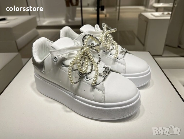 Равни кецове - бяла кожа - 5B6 