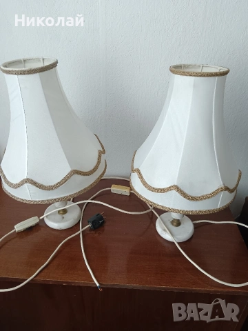 Стари нощни лампи / Мраморни / Мрамор, снимка 4 - Настолни лампи - 54052599