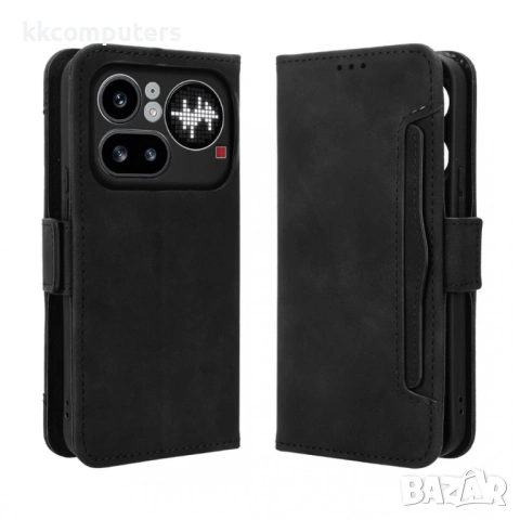 Кожен Калъф Портфейл за Nothing Phone (4a) Pro - Свалящ се държач, Двоен магнит, 5 цвята, снимка 4 - Калъфи, кейсове - 54250160