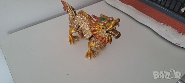 Статуетка Фигура златен дракон , снимка 10 - Статуетки - 45324508