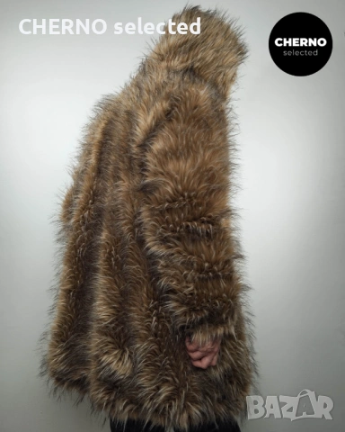 URBANCODE LONDON мъжко дълго яке • палто от изкуствен косъм с качулка – размер L , снимка 12 - Якета - 53668969