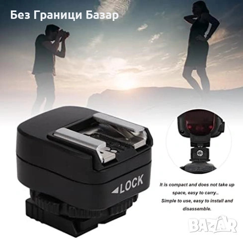 Нов Адаптер за светкавица PC Sync Hot Shoe Sony A6400 A6500 A7 A9 фото част, снимка 4 - Чанти, стативи, аксесоари - 54150648