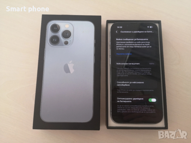Iphone 13 Pro Sierra Blue-128gb /100 %Battery health , снимка 2 - Apple iPhone - 52820620