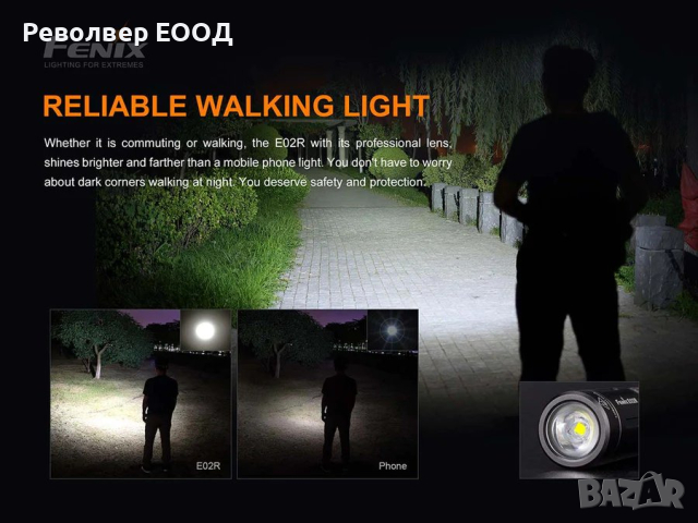 Фенер Fenix E02R LED - кафяв, снимка 4 - Къмпинг осветление - 45004098