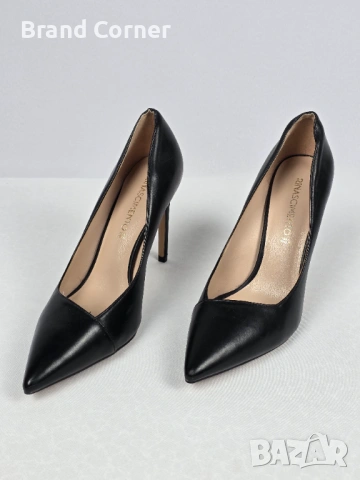 Елегантни черни обувки на ток Rinascimento – Естествена кожа