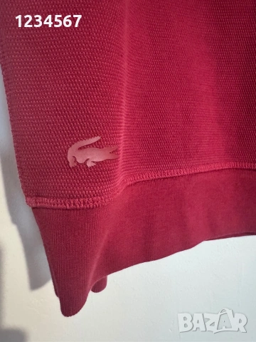 Lacoste Hoodie Red Quarter Zip Pullover., снимка 2 - Суичъри - 54221656