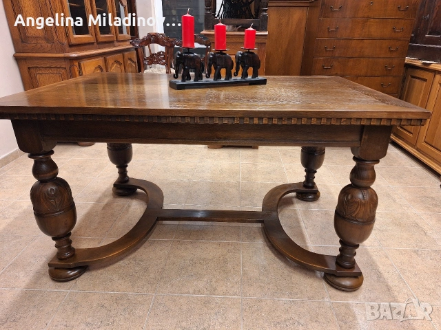 УНИКАТ! Маса за трапезария с богата дърворезба , снимка 6 - Маси - 53773191
