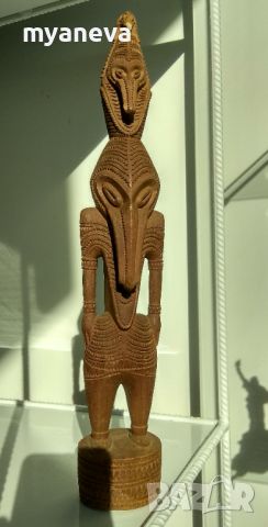 Шаманска дърворезба от Перу с богата орнаментика. , снимка 2 - Статуетки - 45304485