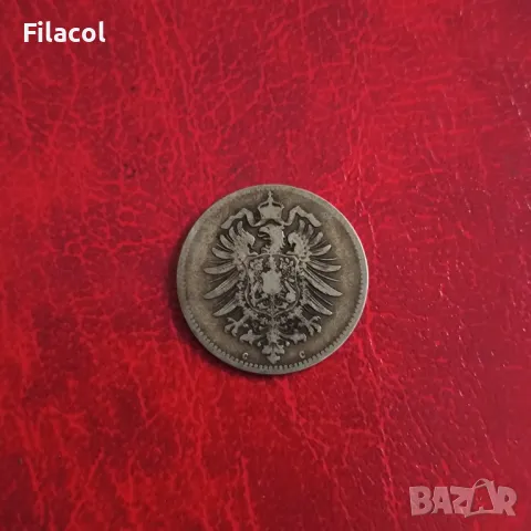 Германия 1 марка 1875 'G' - Карлсруе, снимка 2 - Нумизматика и бонистика - 50409604