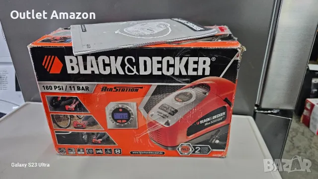 Авто компресор Black&Decker ASI300, 11 бара, адаптер 12v DC, 230V AC, снимка 7 - Аксесоари и консумативи - 47921277