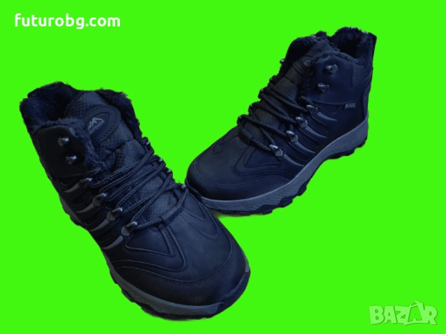 Водоустоичиви черни боти за мъже в черен цвят с лек сив акцент, снимка 4 - Мъжки боти - 52182490