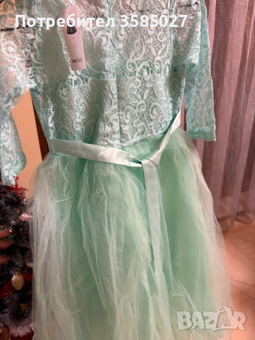 Тюркоазена рокля тип принцеса – лека, ефирна, елегантна, снимка 2 - Детски рокли и поли - 52859998