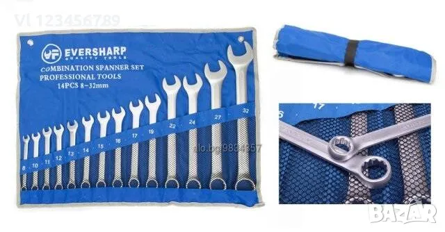 Комплект 14 бр гаечни ключове 8-32 мм EVERSHARP