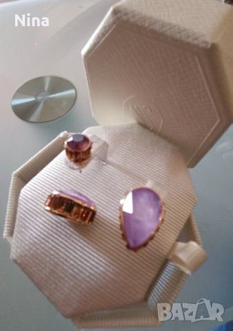 Обици с кристали Swarovski , снимка 7 - Обеци - 53811773