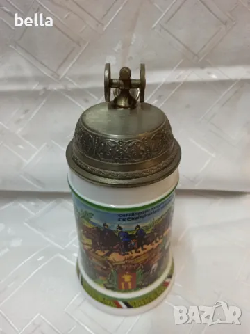 Стара немска халба BMFN W.Germany в горният край с оръдие което е латерна, снимка 3 - Антикварни и старинни предмети - 50065060