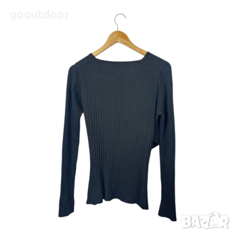 Wolford Front Wrap Style Ribbed Merino Wool Pullover (M), снимка 2 - Блузи с дълъг ръкав и пуловери - 53689641