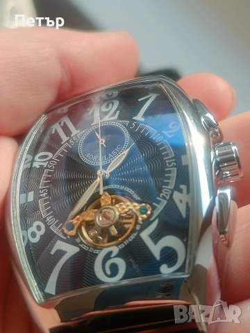 Мъжки автоматичен часовник Moon Phase / Skeleton, снимка 4 - Мъжки - 53689357