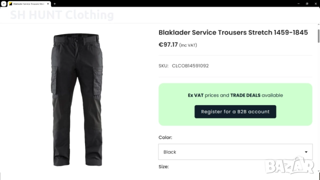 BLAKLADER 1459 Service Stretch Work Trousers разер 56 / XXL тънък летен еластичен работен W4-685, снимка 2 - Панталони - 52803701
