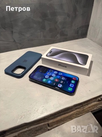 КАТО ЧИСТО НОВ Iphone 15 Pro 256 GB + подаръци, снимка 7 - Apple iPhone - 53417336