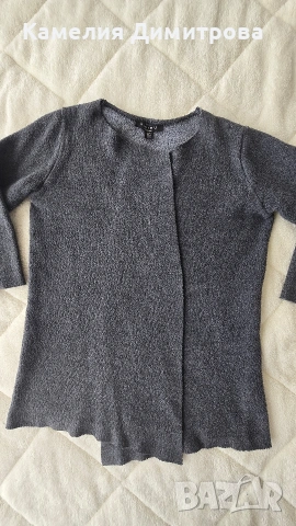 Сиво плетено сако/жилетка AMISU – XS/S, снимка 4 - Жилетки - 53301305