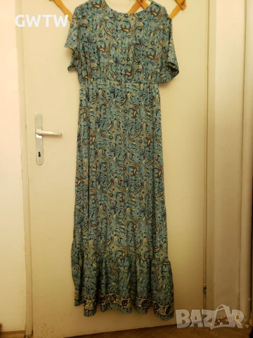 Дълга асиметрична рокля от естествена коприна, снимка 5 - Рокли - 51161929