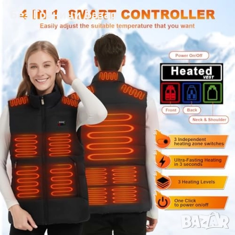 Нов Елек с USB отопление 15 зони, 3 нива, без батерия, унисекс М размер, снимка 2 - Други - 51761629