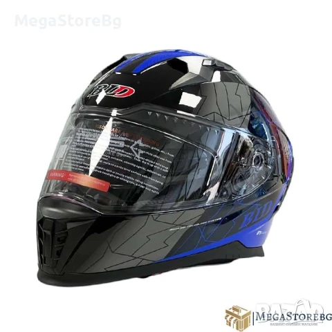 Каска с вградени слънчеви очила M69 - Размер S, M, L, XL - Черно/Синьо, снимка 4 - Аксесоари и консумативи - 50720470