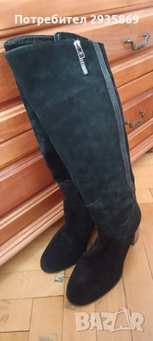 Дамски ботуши естествен велур 36, снимка 2 - Дамски ботуши - 53590040
