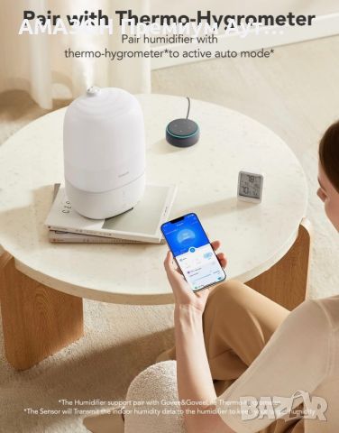 GoveeLife Smart 3L WIFI овлажнител с горно пълнене+дифузьор на етерични масла+нощна лампа, снимка 3 - Овлажнители и пречистватели за въздух - 46583557