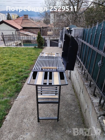 Барбекю скара на дървени въглища НОВО Подсилено 46кг скара плътен квадрат от 10мм 60 на 40 , снимка 9 - Барбекюта - 49311501