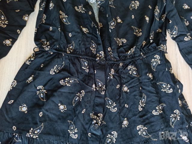 Дълга лятна рокля Etam, XS, черна на цветя, снимка 2 - Рокли - 45604674