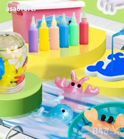 🎨 Творчески Комплект „Вълшебен 3D Гел Желе“ – Направи си Сам Морски Животни, снимка 4 - Образователни игри - 52556668