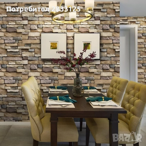 Самозалепващ 3D тапет с тухлен ефект – PVC, водоустойчив и шумоизолиращ, 300 x 35 см, снимка 8 - Други - 53750745