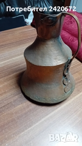 медна кана и меден чайник, снимка 3 - Антикварни и старинни предмети - 52563393