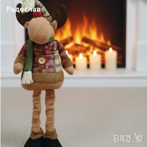 Голяма коледна играчка Елен, Снежен човек или дядо Коледа - разтягаща до 50см, снимка 3 - Декорация за дома - 52593863